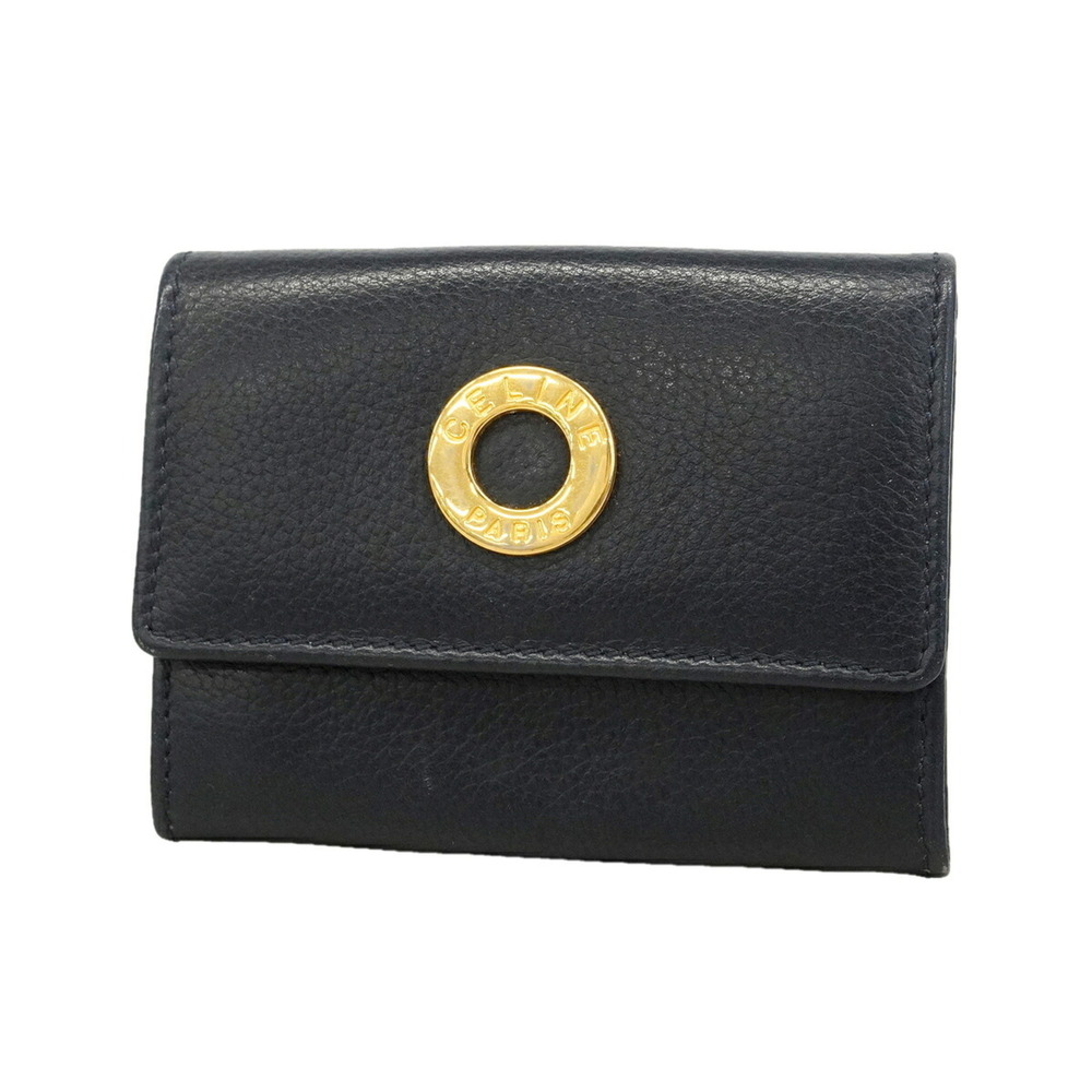 Celine Leather Coin Purse for Women, Black